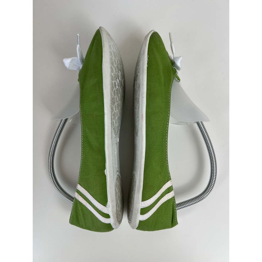 American Eagle Green Canvas Ballet Flats Bow Slip On Casual Shoes Y2K US 11 - Picture 5 of 6